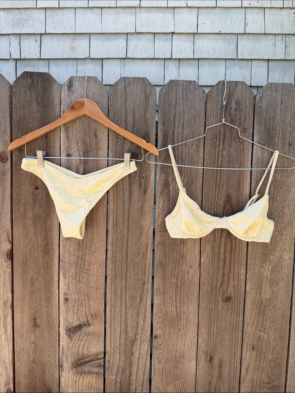 Montce Ribbed Bikini Set in Pale Yellow